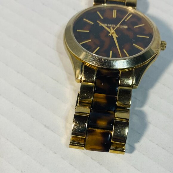 Michael Kors MK4284 Women's Runway Gold-Tone Steel Tortoise Acetate Dial - Picture 5 of 17